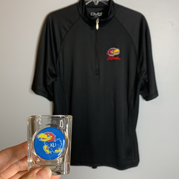Old Varsity Brand Other - KANSAS UNIVERSITY JAYHAWKS SHIRT & JAYHAWKS SHOT GLASS